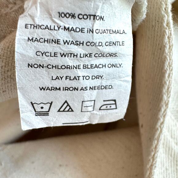 Laude The Label Womens High Rise Denim Shorts Sz 12 100% Cotton Sustainable Ecru - Picture 6 of 7